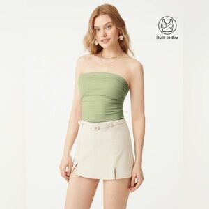 NWT OGL Eco-SkinKiss® Ruched Brami Tube Top - Limechino